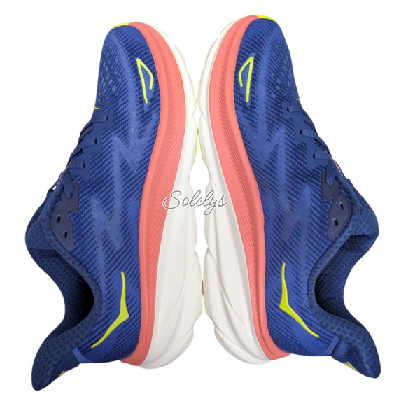 HOKA ONE ONE Clifton 9 Evening Sky Coral Blue Run Walking Sneaker Womens 9B - Picture 8 of 12